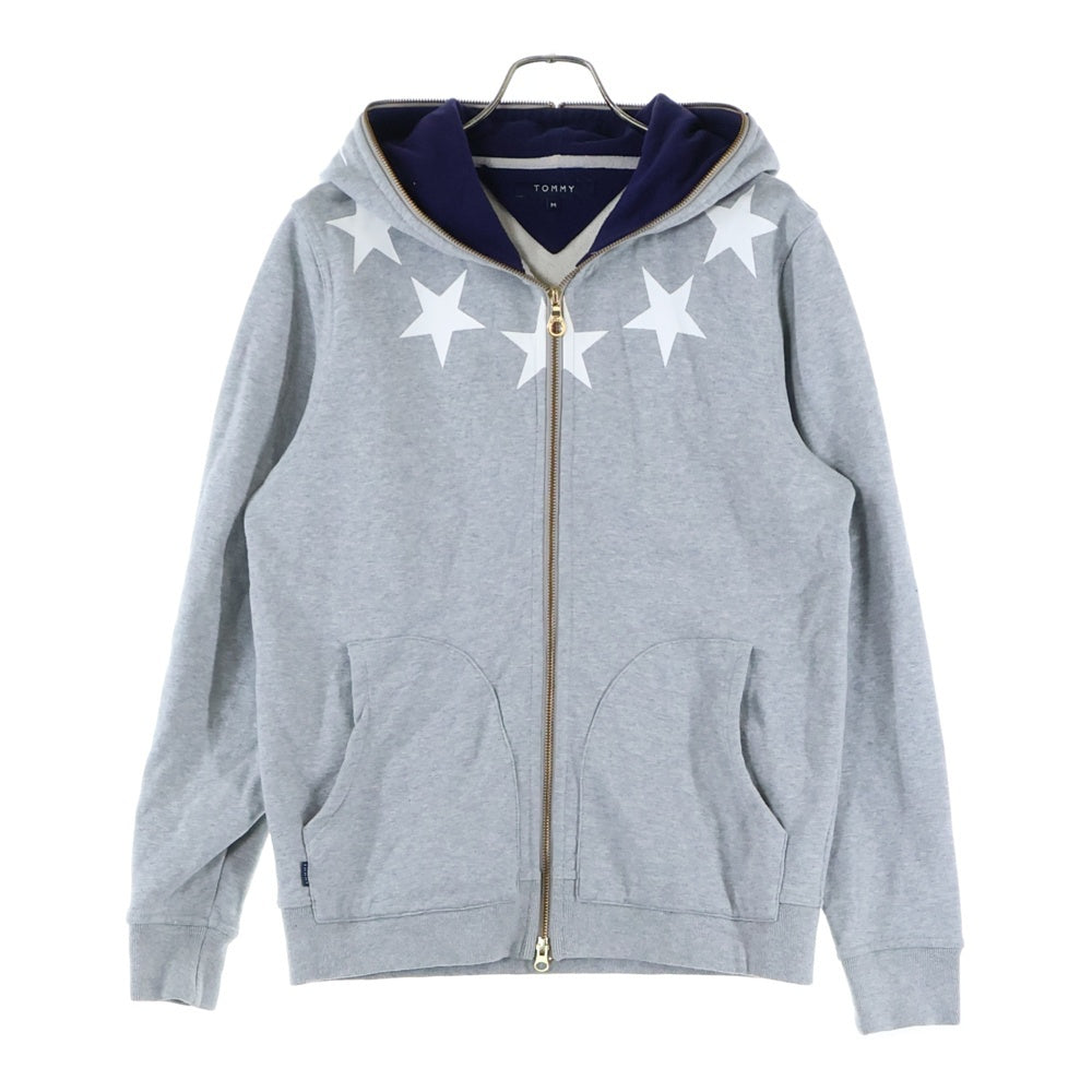 TOMMY(トミー) STAR PRINT ZIP UP PARKA スタープリントジップアップパーカー フーディー グレー 21-4321105-210