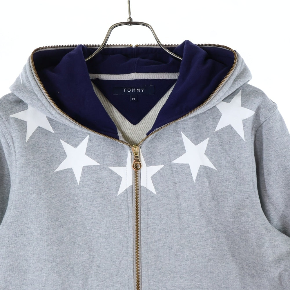 TOMMY(トミー) STAR PRINT ZIP UP PARKA スタープリントジップアップパーカー フーディー グレー 21-4321105-210