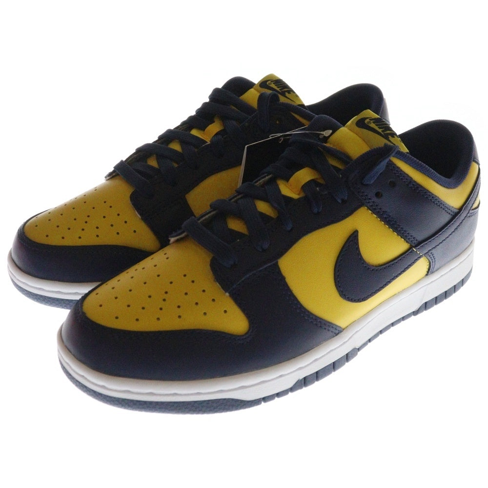 NIKE(ナイキ) DUNK LOW MICHIGAN DD1391-700 ダンク ミシガン ローカットスニーカー シューズ ネイビー/イエロー US8/26cm