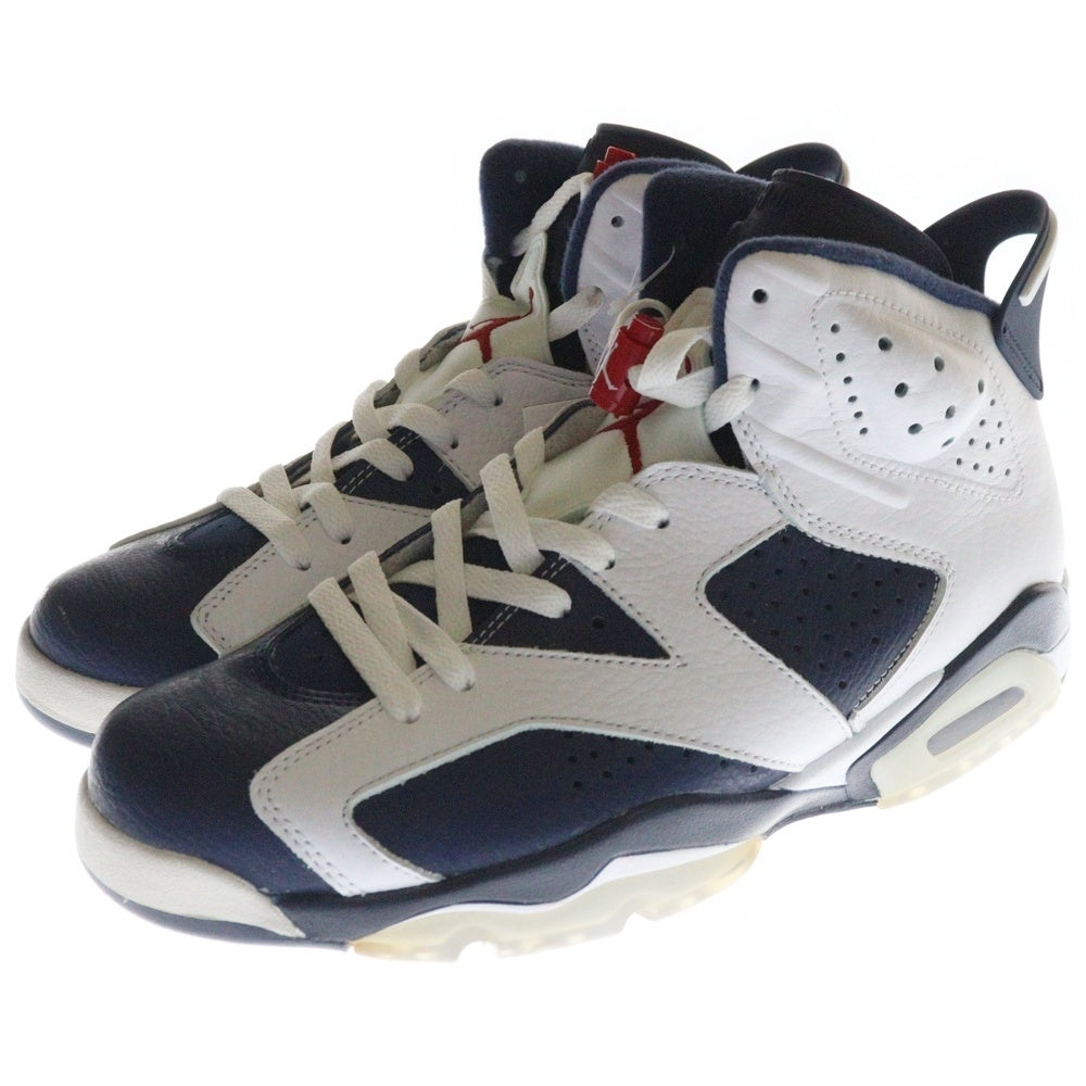 NIKE(ナイキ) 【観賞用2012年製】 AIR JORDAN 6 RETRO OLYMPIC 384664-130 エアジョーダン 6 レトロ オリンピック ハイカットスニーカー シューズ ホワイト/ネイビー US8/26cm