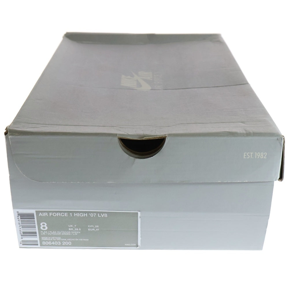 NIKE(ナイキ) 【観賞用2015年製】AIR FORCE 1 HIGH 07 LV8 06403-200 ナイキ エアフォース1 フラックス ハイカットスニーカー シューズ ブラウン US8/26cm