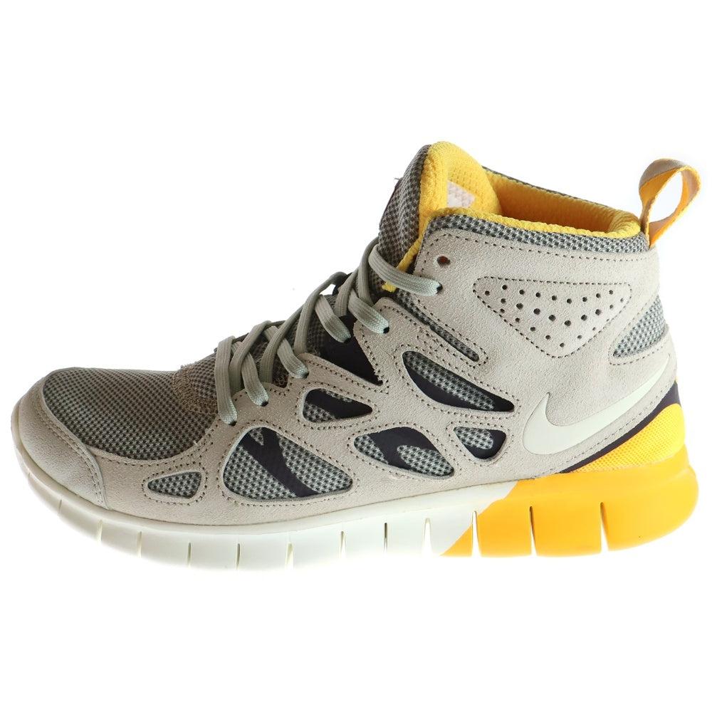 NIKE(ナイキ) FREE RUN 2 SNEAKERBOOT 616744-002 フリーラン2 スニーカーブート ハイカットスニーカー シューズ グレー/イエロー US8/26cm