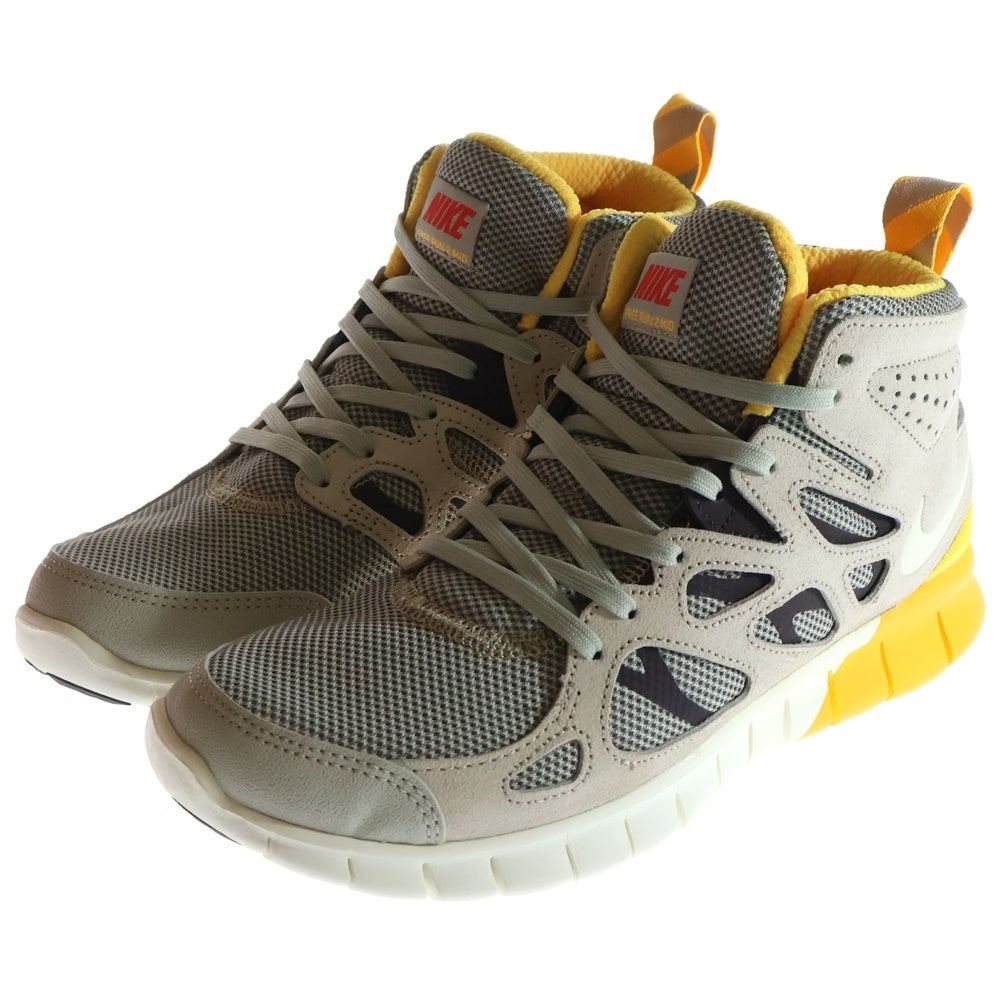 NIKE(ナイキ) FREE RUN 2 SNEAKERBOOT 616744-002 フリーラン2 スニーカーブート ハイカットスニーカー シューズ グレー/イエロー US8/26cm