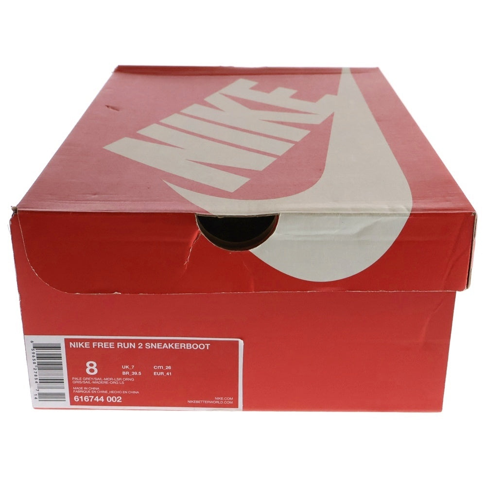 NIKE(ナイキ) FREE RUN 2 SNEAKERBOOT 616744-002 フリーラン2 スニーカーブート ハイカットスニーカー シューズ グレー/イエロー US8/26cm