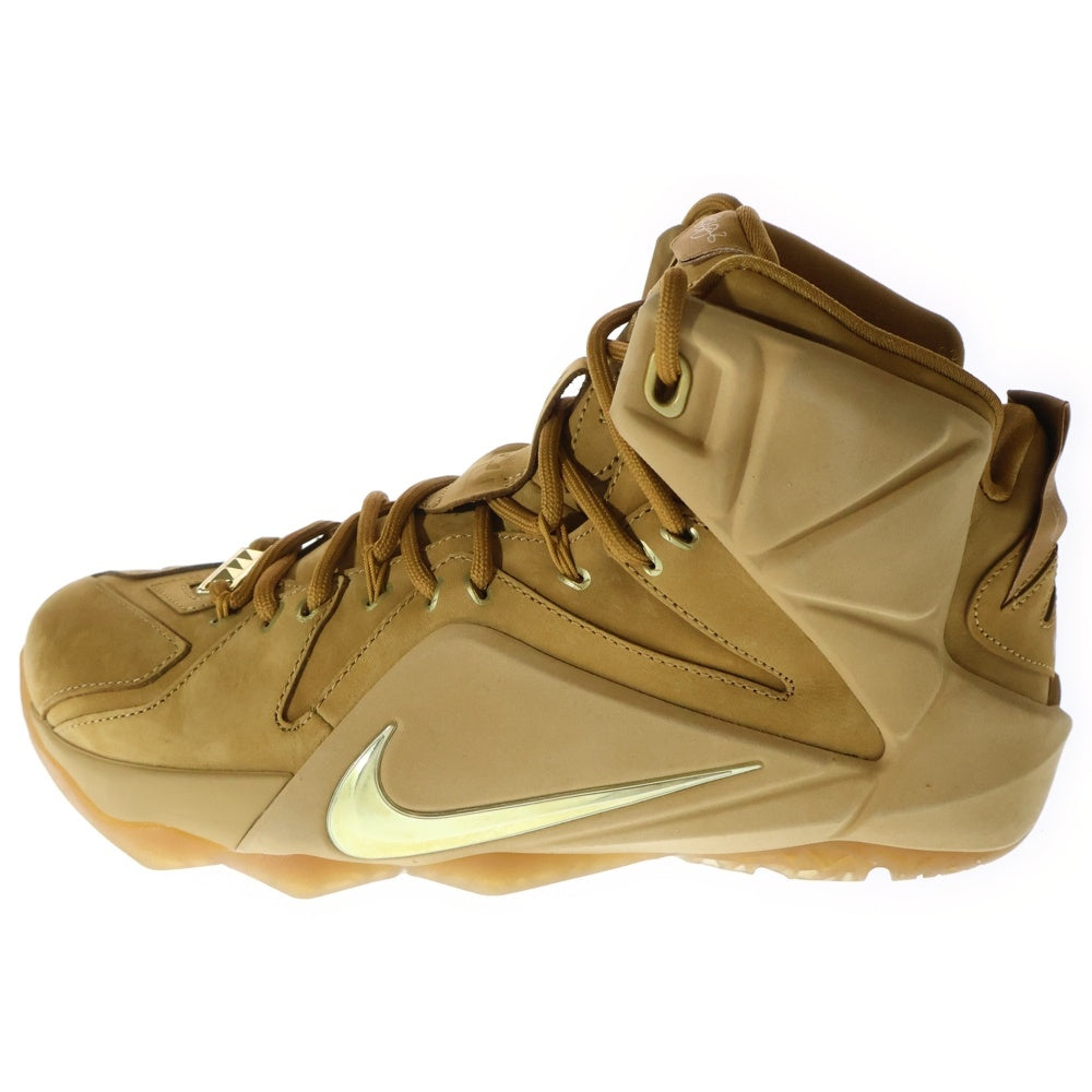 NIKE(ナイキ) 【観賞用 2014年製】 LEBRON 12 EXT QS WHEAT 744287-700 レブロン12 エクステンション クイックストライク ハイカットスニーカー シューズ ブラウン US8/26cm