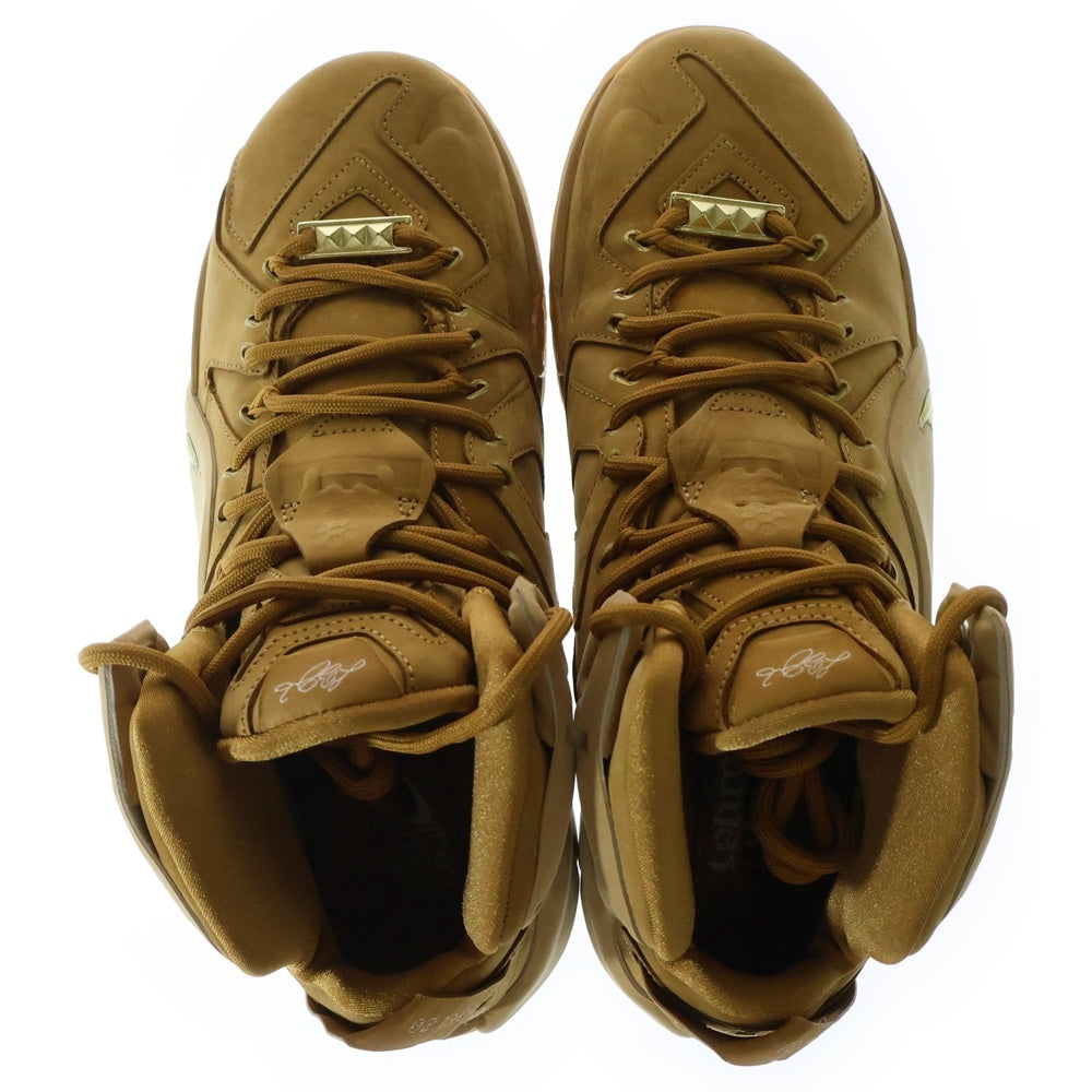 NIKE(ナイキ) 【観賞用 2014年製】 LEBRON 12 EXT QS WHEAT 744287-700 レブロン12 エクステンション クイックストライク ハイカットスニーカー シューズ ブラウン US8/26cm