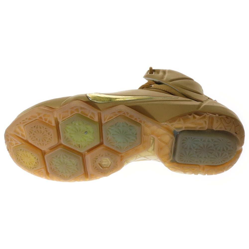 NIKE(ナイキ) 【観賞用 2014年製】 LEBRON 12 EXT QS WHEAT 744287-700 レブロン12 エクステンション クイックストライク ハイカットスニーカー シューズ ブラウン US8/26cm