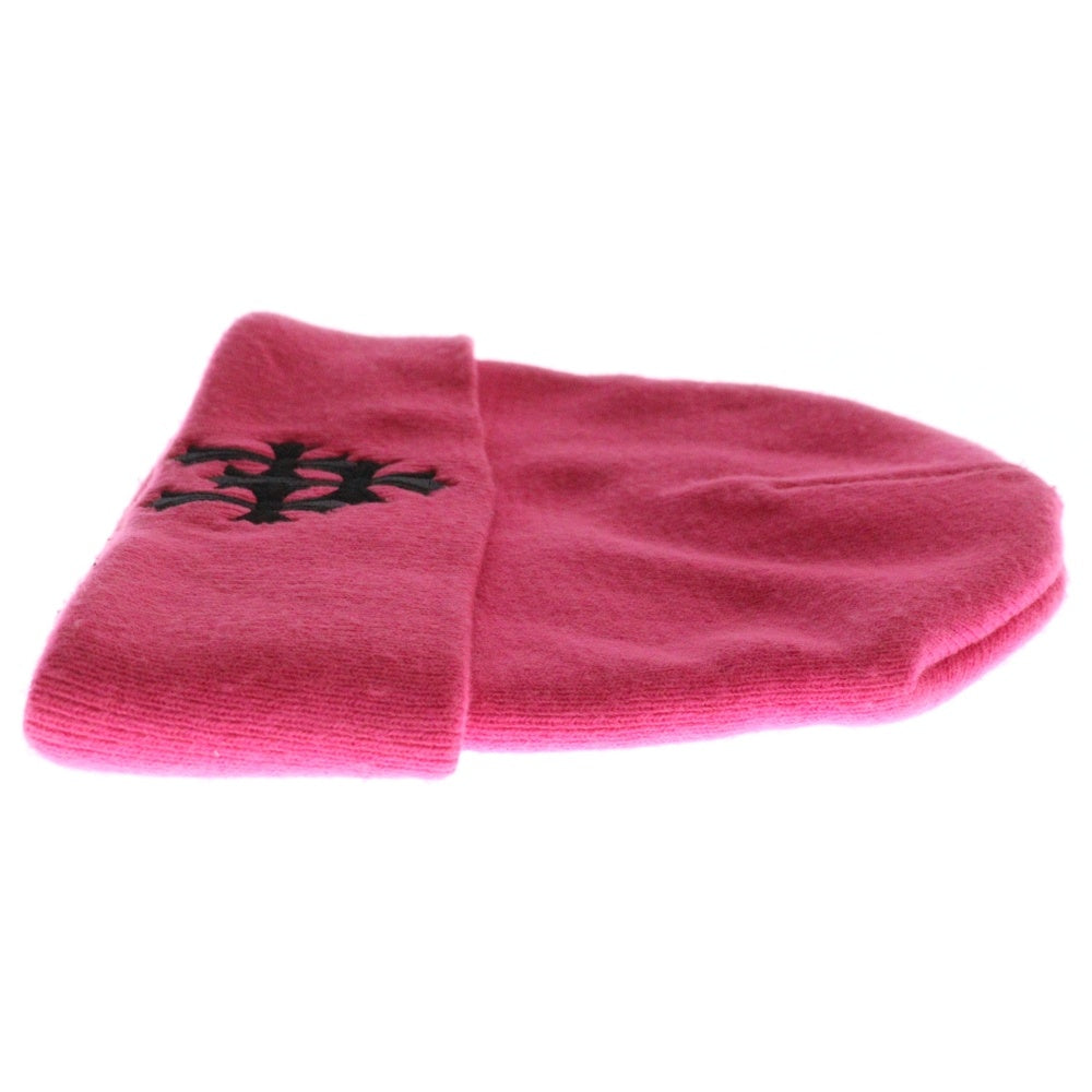 CHROME HEARTS(クロムハーツ) WATCH CAP 3 CH CRS NEON セメタリークロス刺繍ビーニーキャップ帽子 ニットキャップ ピンク