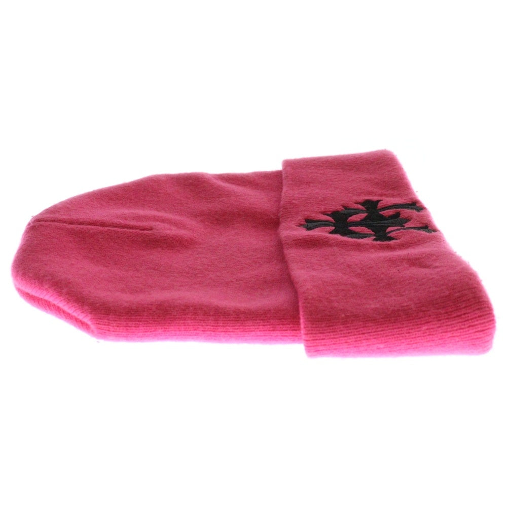CHROME HEARTS(クロムハーツ) WATCH CAP 3 CH CRS NEON セメタリークロス刺繍ビーニーキャップ帽子 ニットキャップ ピンク