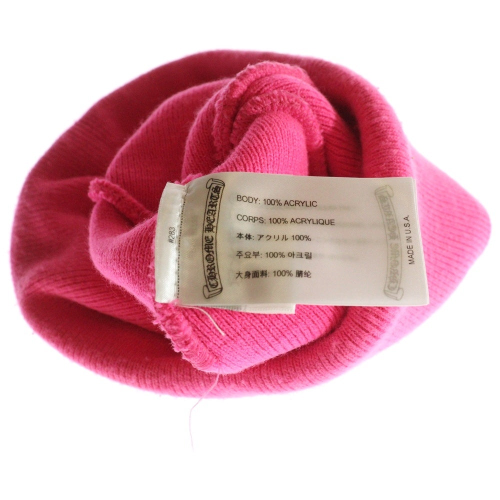 CHROME HEARTS(クロムハーツ) WATCH CAP 3 CH CRS NEON セメタリークロス刺繍ビーニーキャップ帽子 ニットキャップ ピンク