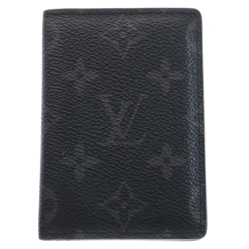 LOUIS VUITTON(ルイヴィトン) モノグラム エクリプス オーガナイザー ドゥ ポッシュ カードケース レザー ブラック イニシャル入り M61696