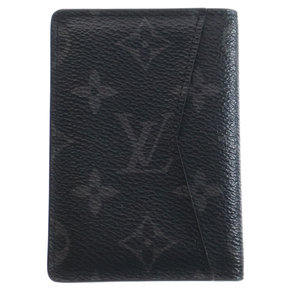 LOUIS VUITTON(ルイヴィトン) モノグラム エクリプス オーガナイザー ドゥ ポッシュ カードケース レザー ブラック イニシャル入り M61696