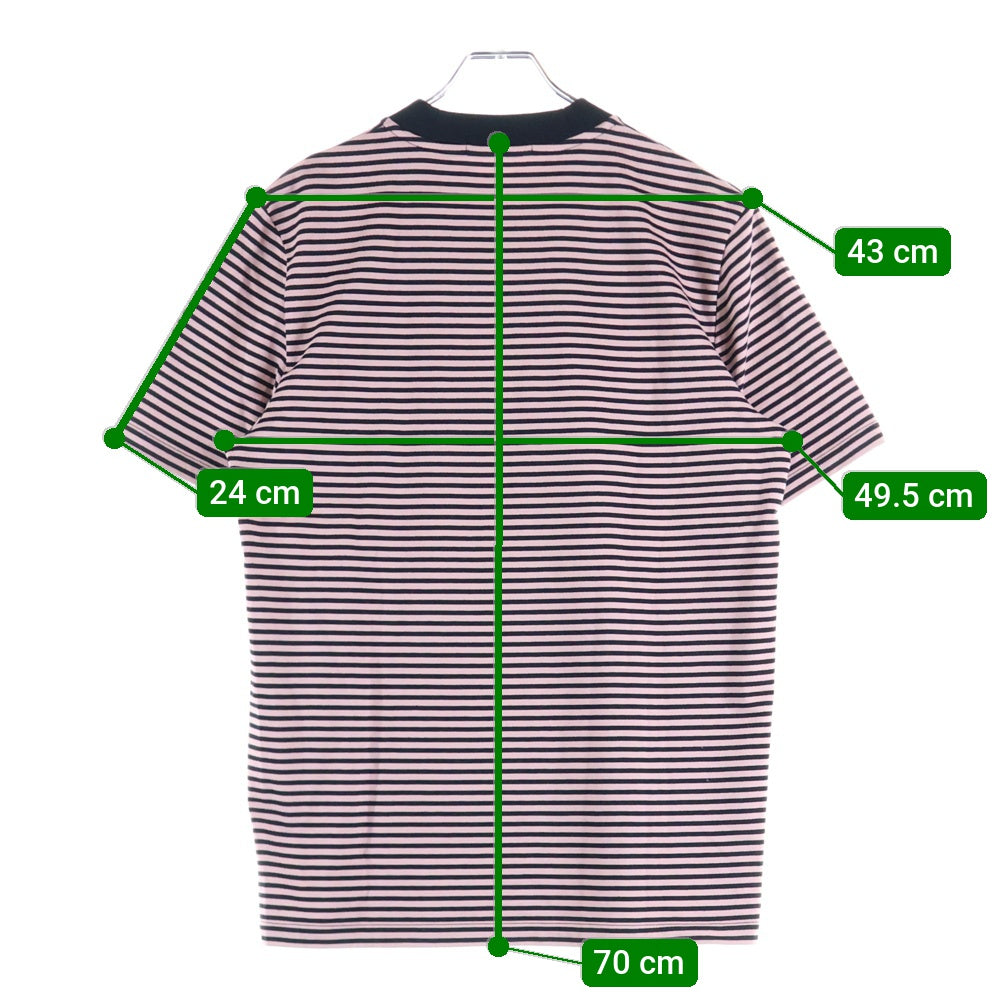 FRED PERRY(フレッドペリー) FINE STRIPE T-SHIRT ファインストライプ半袖カットソー 半袖Tシャツ ブラック/ピンク M6581 T89 01885 423