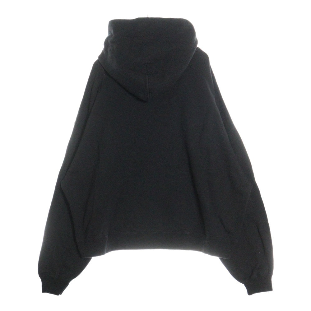 SAINT MICHAEL(セントマイケル) 25SS SAINT MX6 HOODIE ロゴ刺繍プルオーバースウェットパーカー フーディー ブラック SM-HR8-0000-049