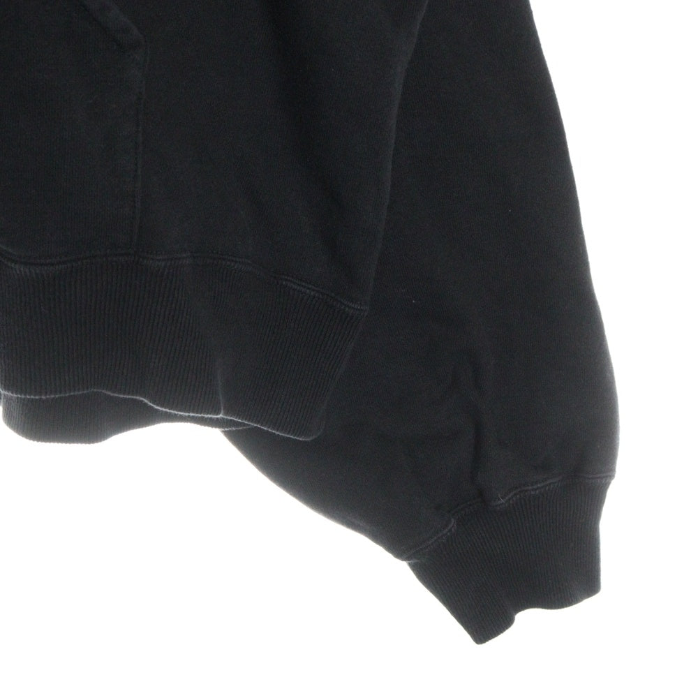 SAINT MICHAEL(セントマイケル) 25SS SAINT MX6 HOODIE ロゴ刺繍プルオーバースウェットパーカー フーディー ブラック SM-HR8-0000-049