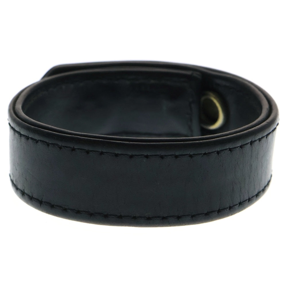 CHROME HEARTS(クロムハーツ) 3BTN 2SNP ハート 3ボタン2スナップ レザーブレスレット ブラック/シルバー
