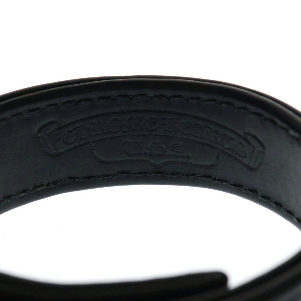 CHROME HEARTS(クロムハーツ) 3BTN 2SNP ハート 3ボタン2スナップ レザーブレスレット ブラック/シルバー