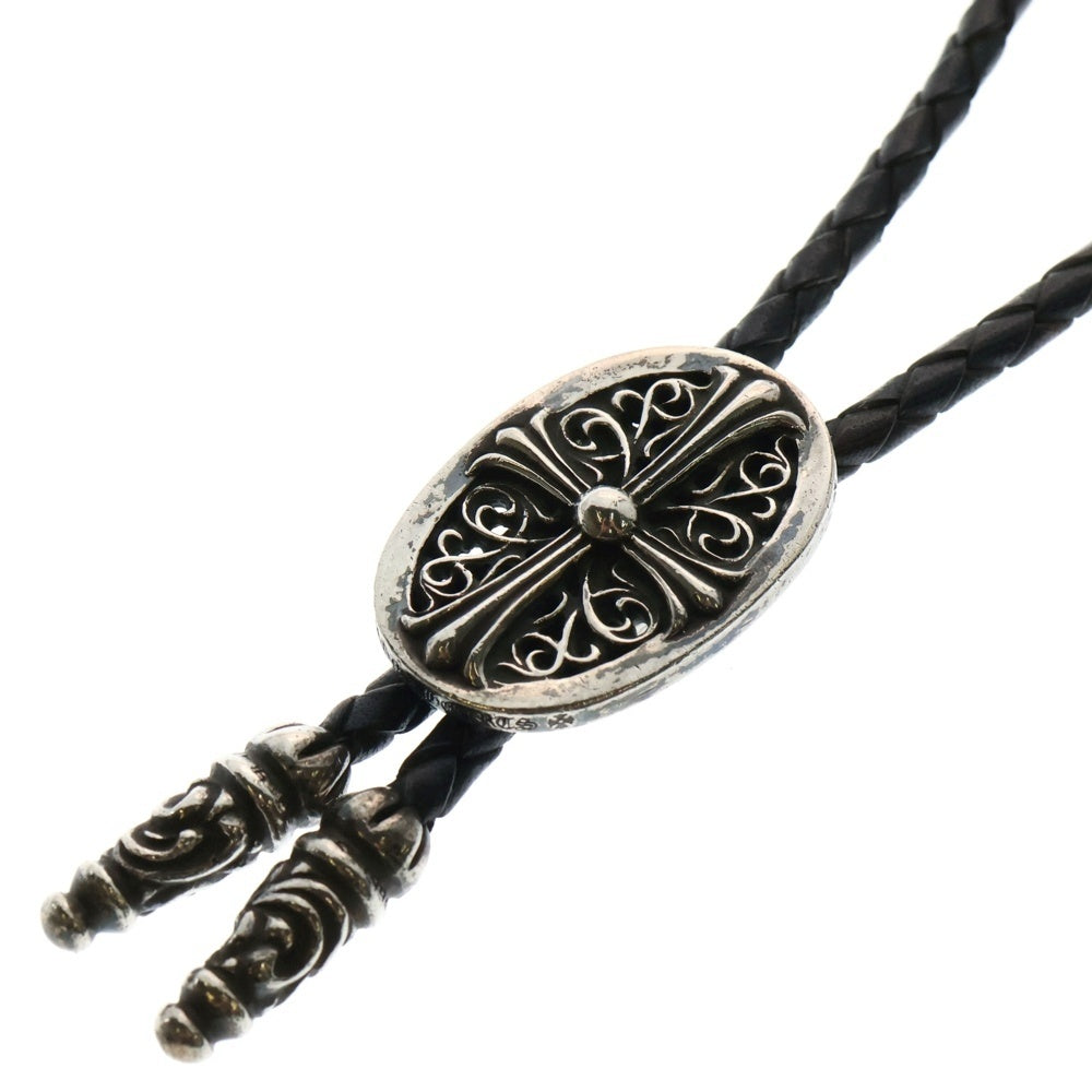 CHROME HEARTS(クロムハーツ) BOLOTIE OVALTINY タイニークラシックオーバルクロス ループタイ シルバー/ブラック BCA209