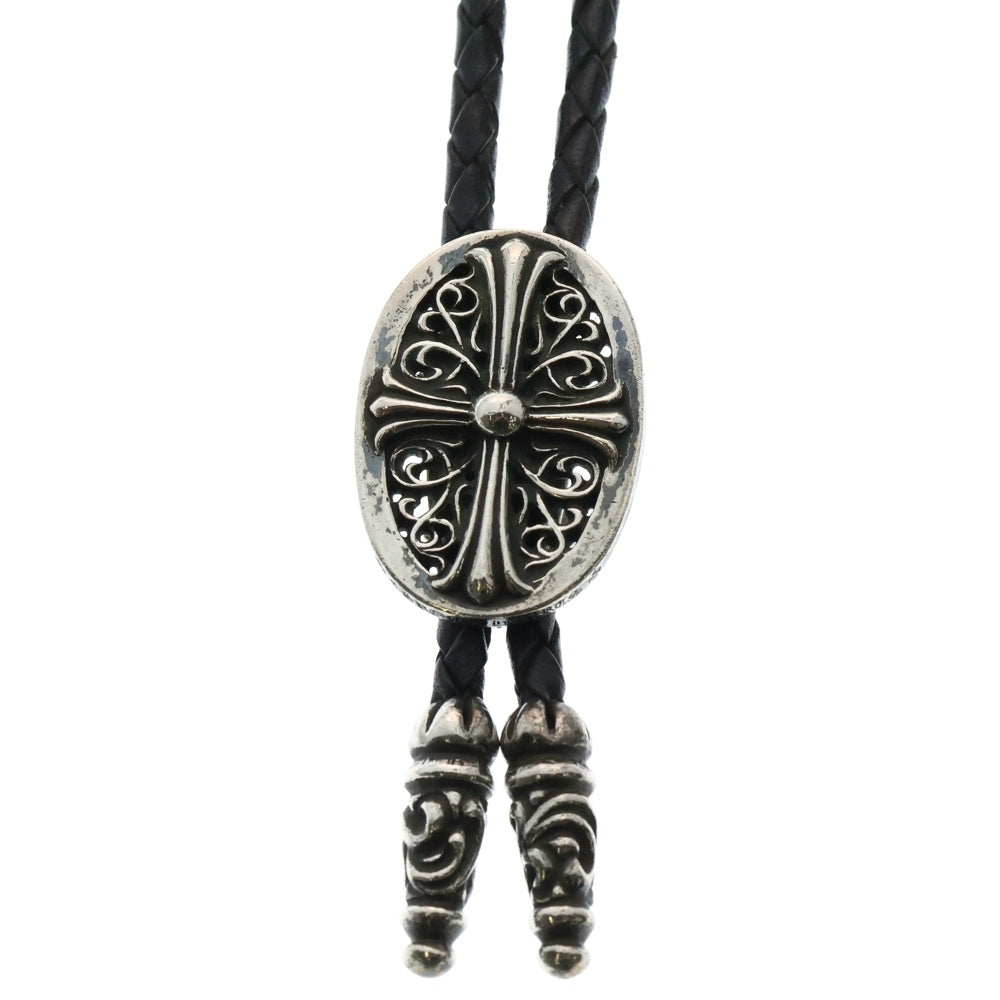 CHROME HEARTS(クロムハーツ) BOLOTIE OVALTINY タイニークラシックオーバルクロス ループタイ シルバー/ブラック BCA209