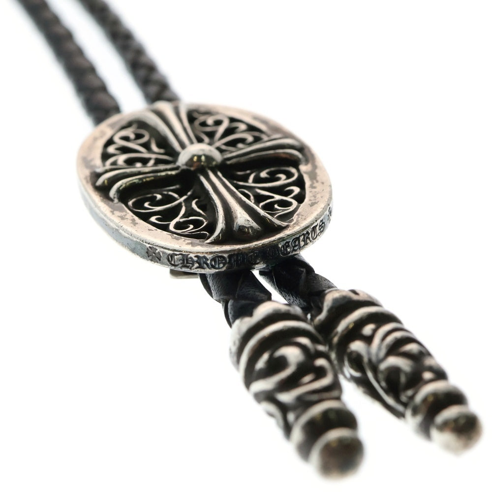 CHROME HEARTS(クロムハーツ) BOLOTIE OVALTINY タイニークラシックオーバルクロス ループタイ シルバー/ブラック BCA209