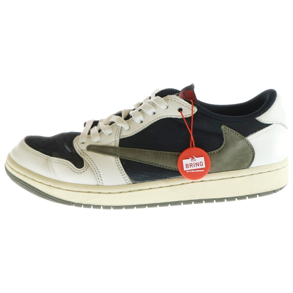 NIKE(ナイキ) ×TRAVIS SCOTT WMNS AIR JORDAN 1 LOW OG Medium Olive DZ4137-106 ×トラヴィススコット ウィメンズ エアジョーダン1 ローカットスニーカー US10.5/27.5cm