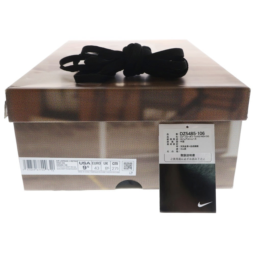 NIKE(ナイキ) AIR JORDAN 1 RETRO HIGH OG BLACK TOE REIMAGINED DZ5485-106 エア ジョーダン 1 トゥ リイマジンド つま黒 ハイカットスニーカー US9.5/27.5cm