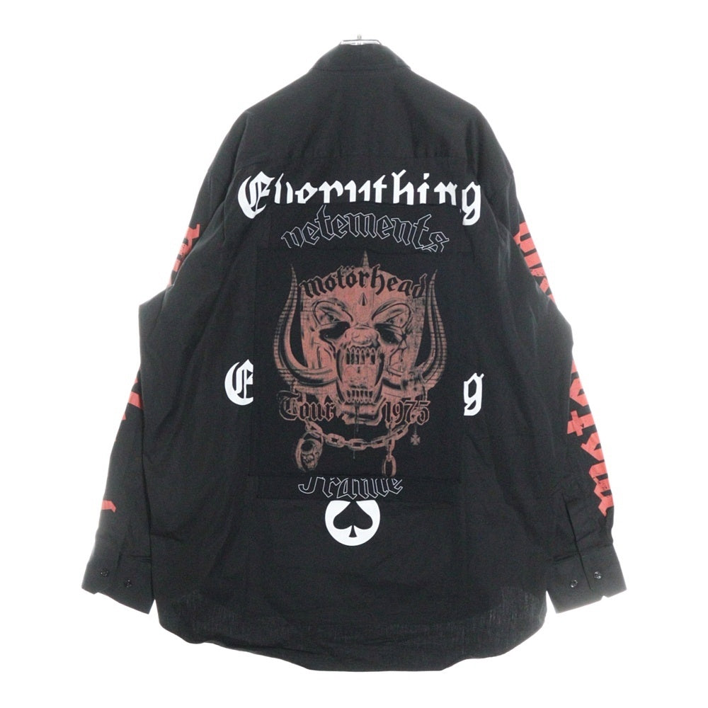 VETEMENTS(ヴェトモン) モーターヘッドプリント オーバーサイズ 長袖シャツ ブラック UE64SH240B