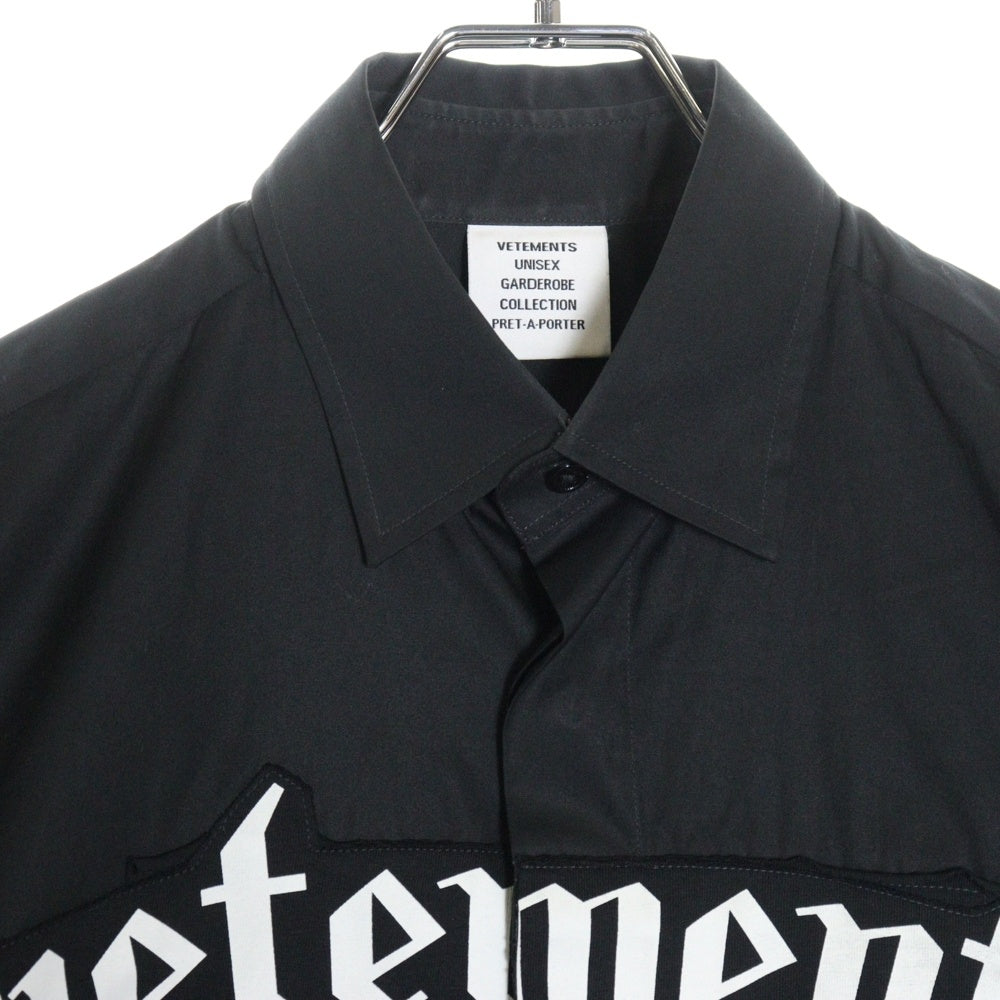VETEMENTS(ヴェトモン) モーターヘッドプリント オーバーサイズ 長袖シャツ ブラック UE64SH240B