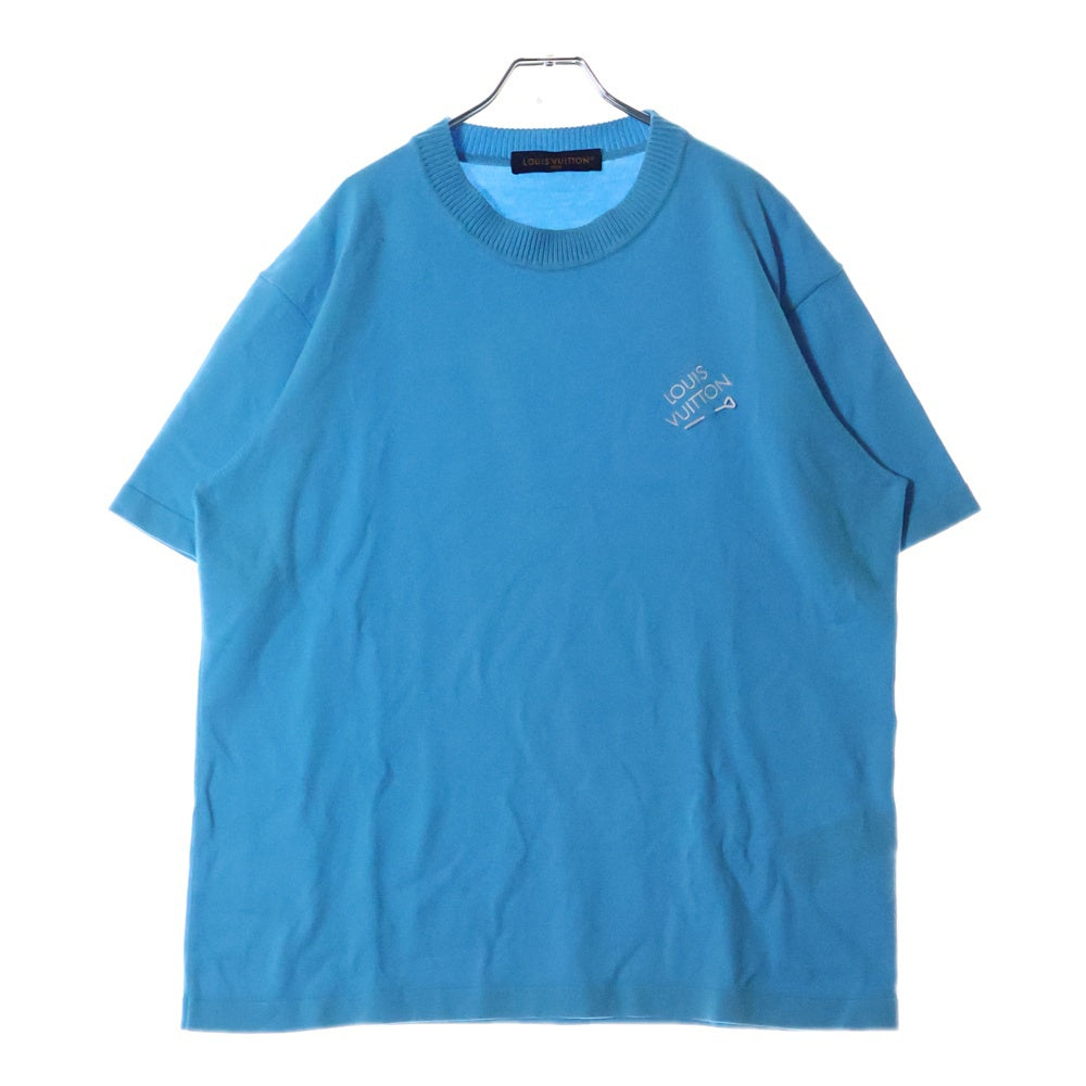 LOUIS VUITTON(ルイヴィトン) 23AW エンブロイダードシグネチャーショートスリーブクルーネック半袖Tシャツカットソー ブルー RM232Q OY8 HNN42W