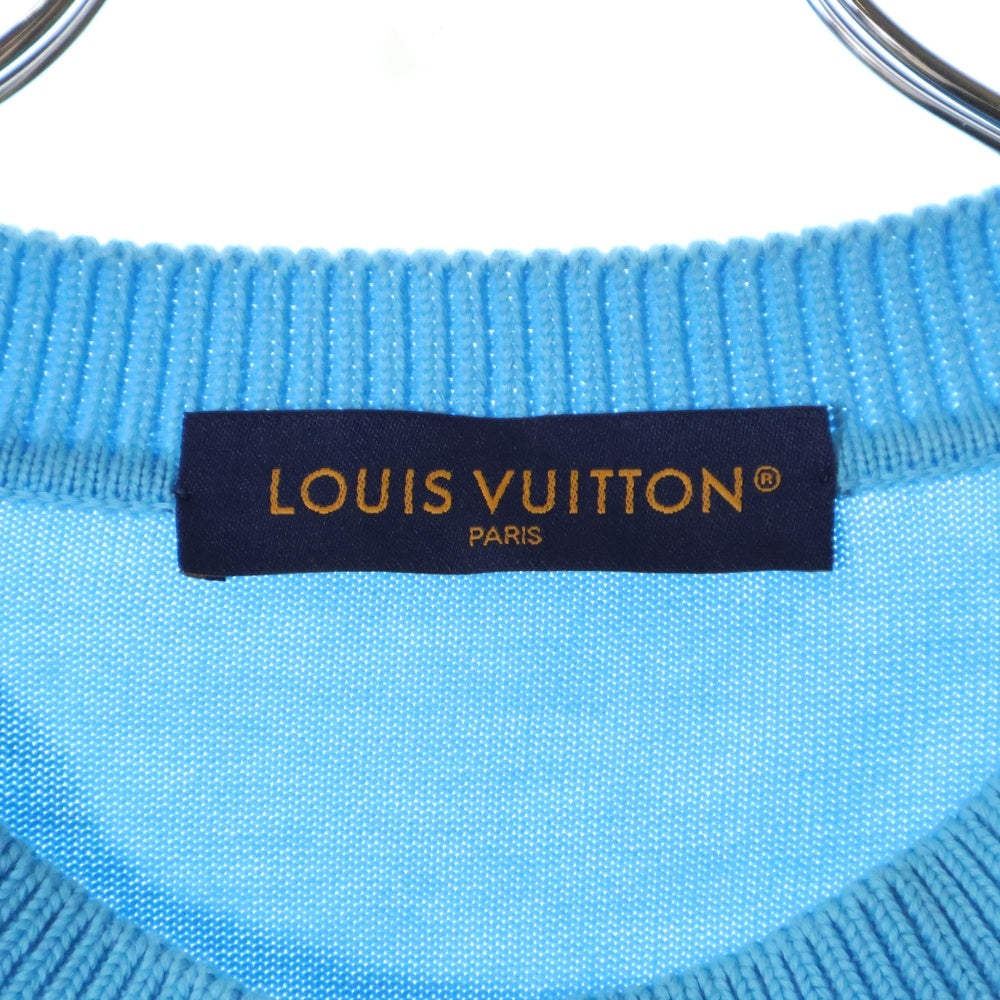 LOUIS VUITTON(ルイヴィトン) 23AW エンブロイダードシグネチャーショートスリーブクルーネック半袖Tシャツカットソー ブルー RM232Q OY8 HNN42W