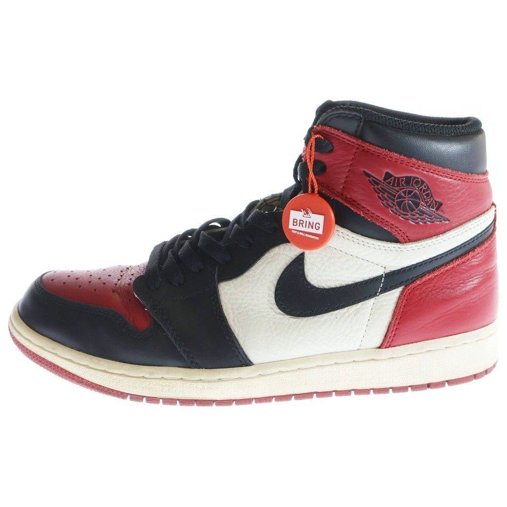 NIKE(ナイキ) AIR JORDAN 1 RETRO HIGH OG BRED TOE 555088-610 エアジョーダン1 ブレッドトゥ ハイカットスニーカー レッド/ブラック US9.5/27.5cm