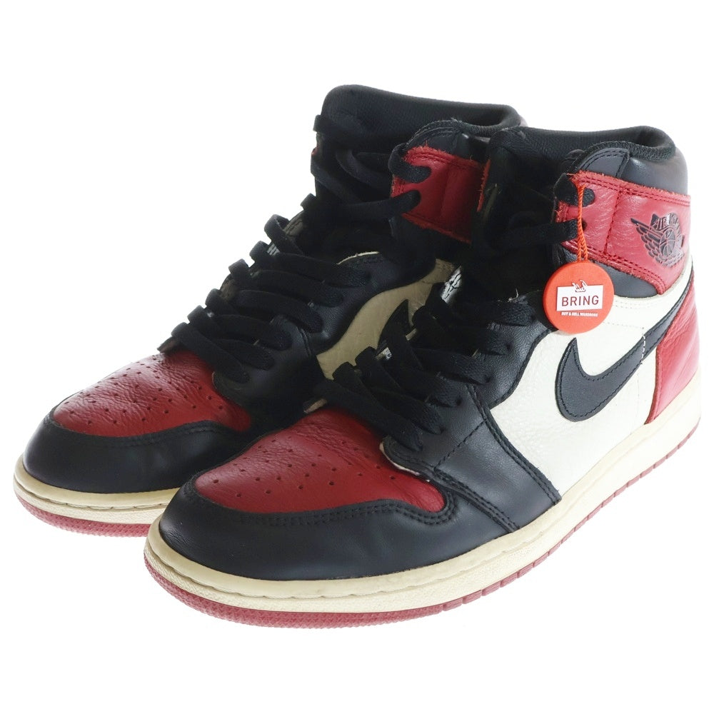 NIKE(ナイキ) AIR JORDAN 1 RETRO HIGH OG BRED TOE 555088-610 エアジョーダン1 ブレッドトゥ ハイカットスニーカー レッド/ブラック US9.5/27.5cm