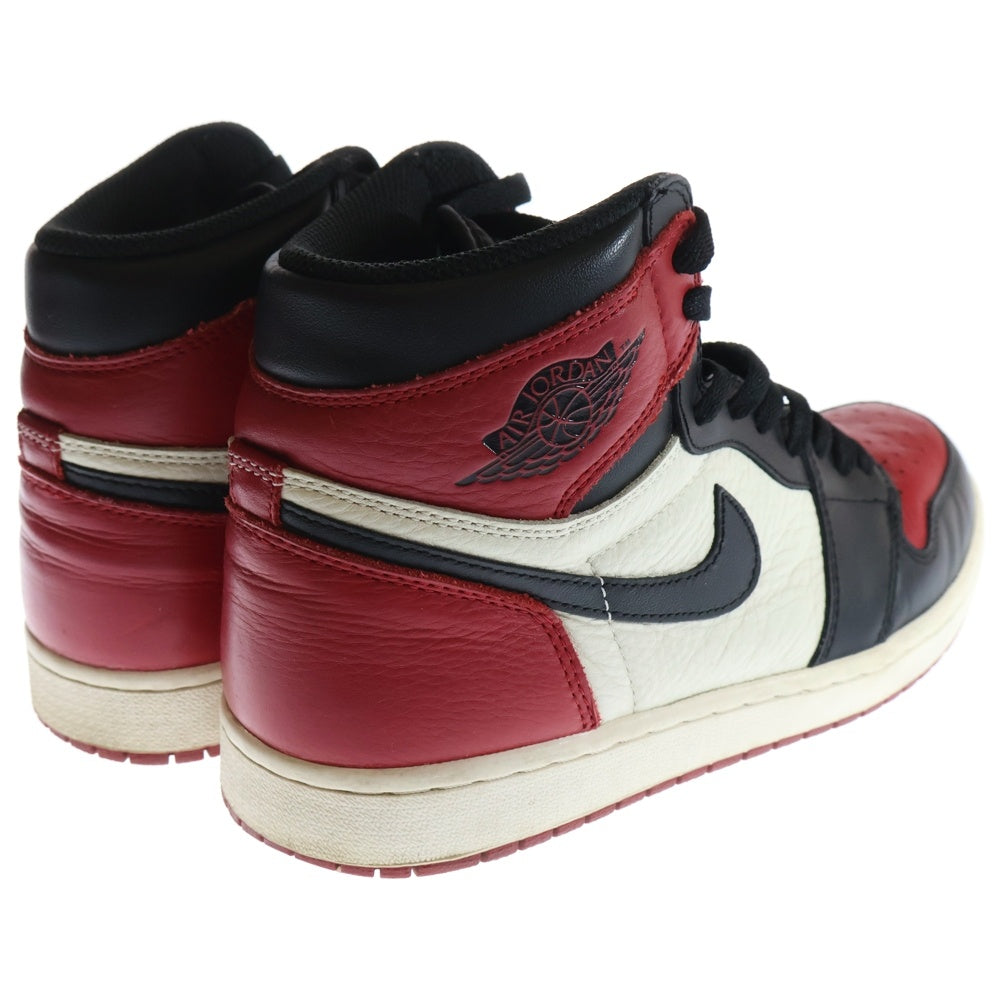 NIKE(ナイキ) AIR JORDAN 1 RETRO HIGH OG BRED TOE 555088-610 エアジョーダン1 ブレッドトゥ ハイカットスニーカー レッド/ブラック US9.5/27.5cm