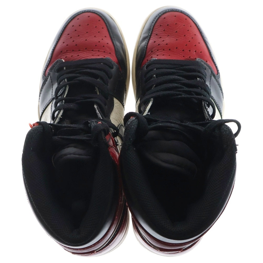 NIKE(ナイキ) AIR JORDAN 1 RETRO HIGH OG BRED TOE 555088-610 エアジョーダン1 ブレッドトゥ ハイカットスニーカー レッド/ブラック US9.5/27.5cm