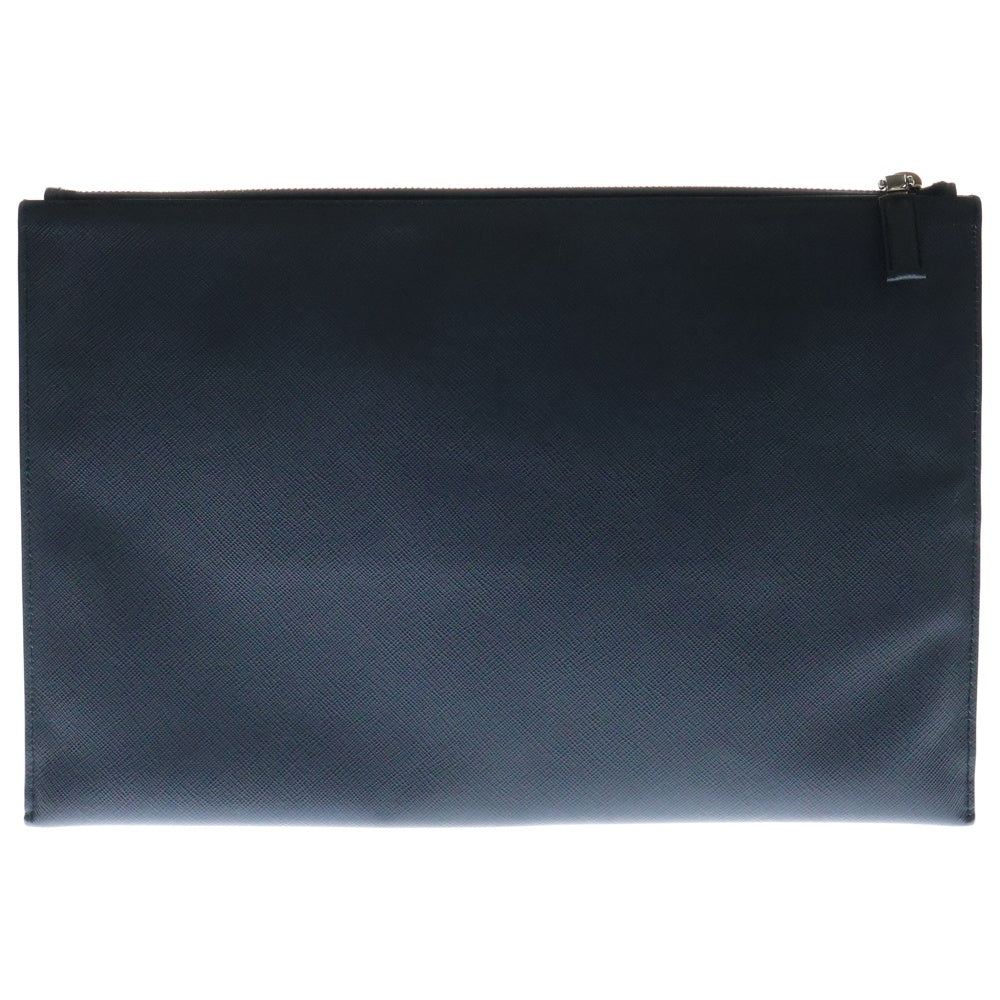 PRADA(プラダ) サフィアーノ トライアングルロゴ クラッチバッグ セカンドバッグ ネイビー