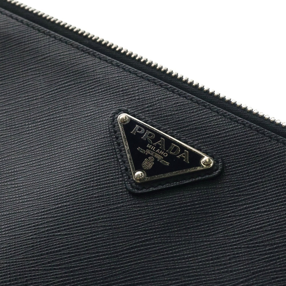 PRADA(プラダ) サフィアーノ トライアングルロゴ クラッチバッグ セカンドバッグ ネイビー