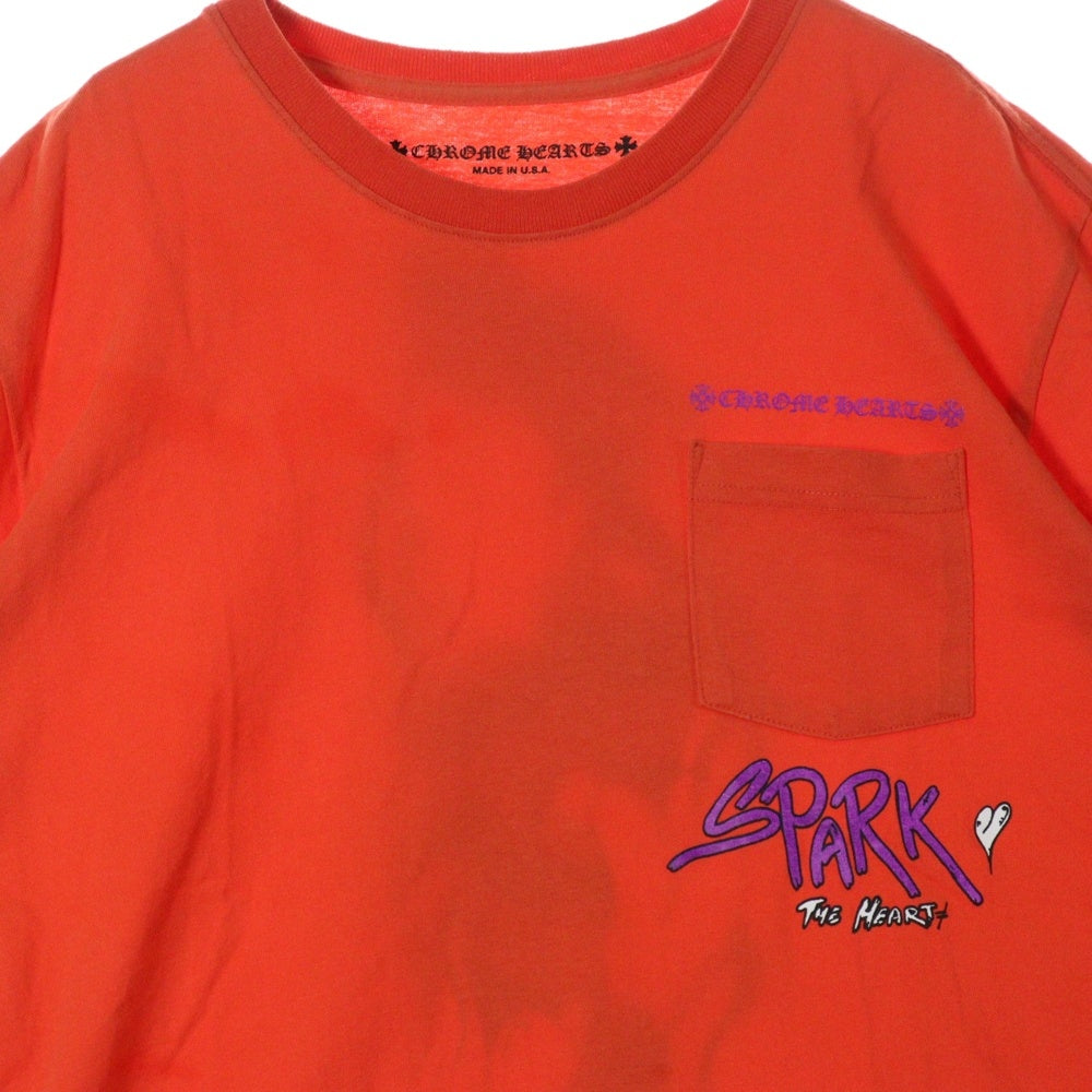 CHROME HEARTS(クロムハーツ) ×MATTY BOY PPO SPARK THE HEART T-SHRTS マッティボーイ プリントスパークザハートクルーネック半袖Tシャツカットソー レッド