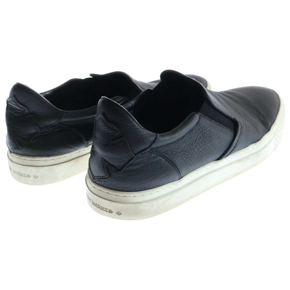 CHROME HEARTS(クロムハーツ) SLIP ON BLK CALF スリッポン CHプラスレザーパッチダガー付レザースニーカー ブラック