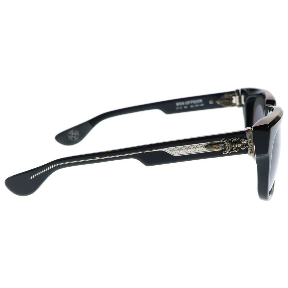 CHROME HEARTS(クロムハーツ) BOX-OFFICER ダガーテンプル装飾 デモレンズ ブラックフレーム サングラス アイウェア ブラック/シルバー 56□19-144