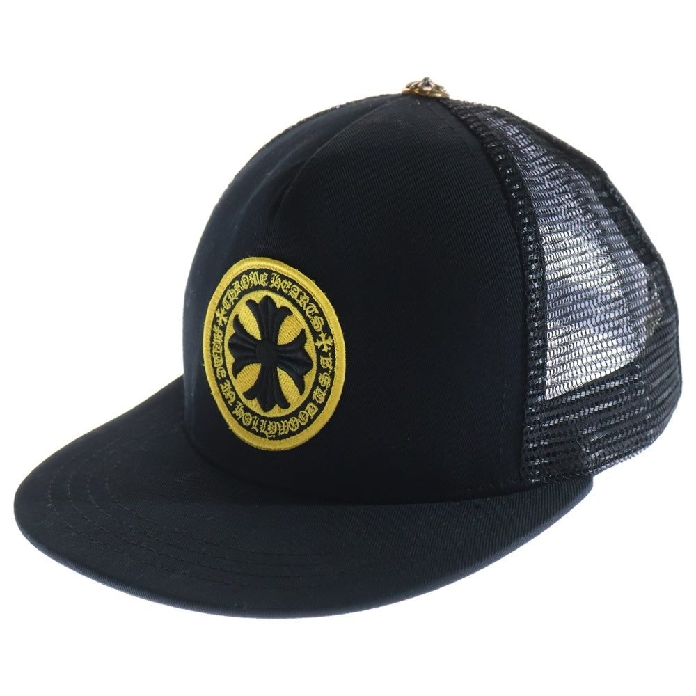 CHROME HEARTS(クロムハーツ) Yellow CH Plus Trucker Cap イエローCHプラス トラッカーキャップ メッシュキャップ パッチ クロスボール 帽子 ブラック/イエロー