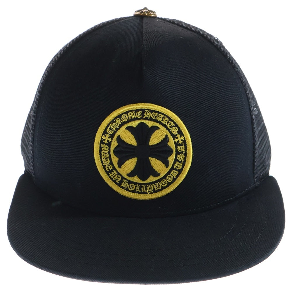 CHROME HEARTS(クロムハーツ) Yellow CH Plus Trucker Cap イエローCHプラス トラッカーキャップ メッシュキャップ パッチ クロスボール 帽子 ブラック/イエロー