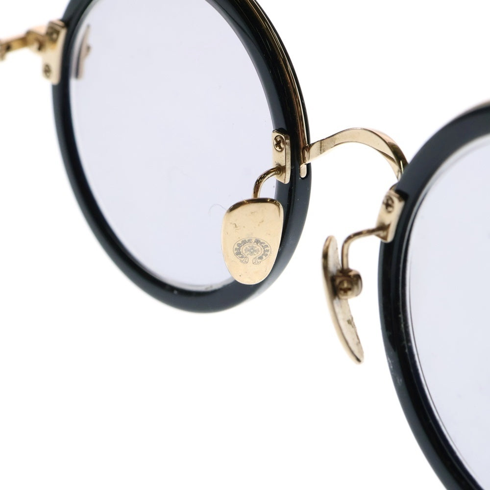 CHROME HEARTS(クロムハーツ) SEXTASTIC セックスタスティック カラーレンズ ラウンドフレーム アイウェア サングラス 度入り ゴールド/ブラック 47□22‐147