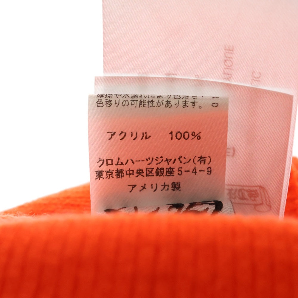 CHROME HEARTS(クロムハーツ) WATCH CAP ウール ワッチキャップ トリプルクロスステッチ ビーニー帽子 オレンジ/ホワイト