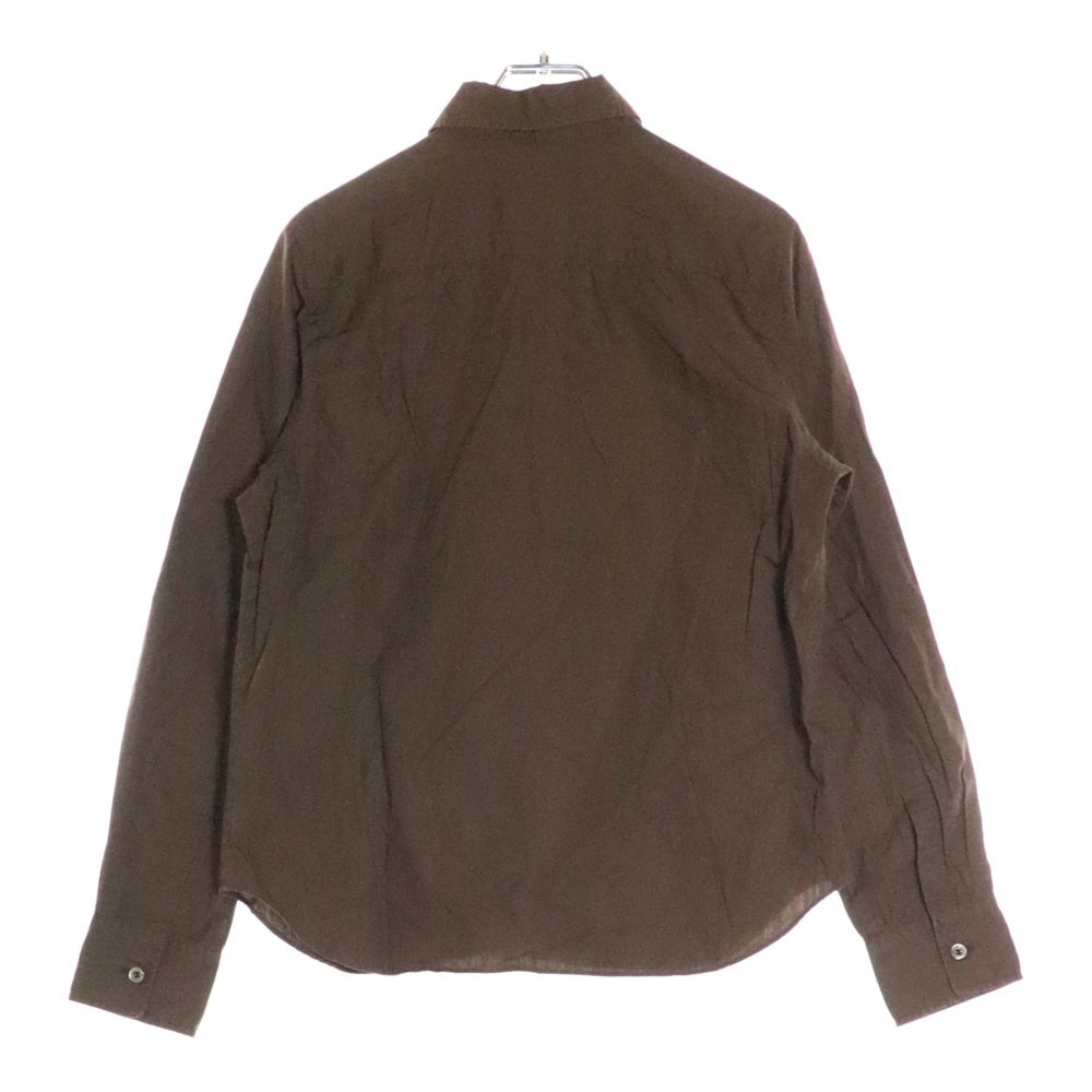 tricot COMME des GARCONS(トリコ コム デ ギャルソン) 02AW AD2002 フリルデザイン ロングスリーブ シャツ 長袖 ブラウス ブラウン TG-B017