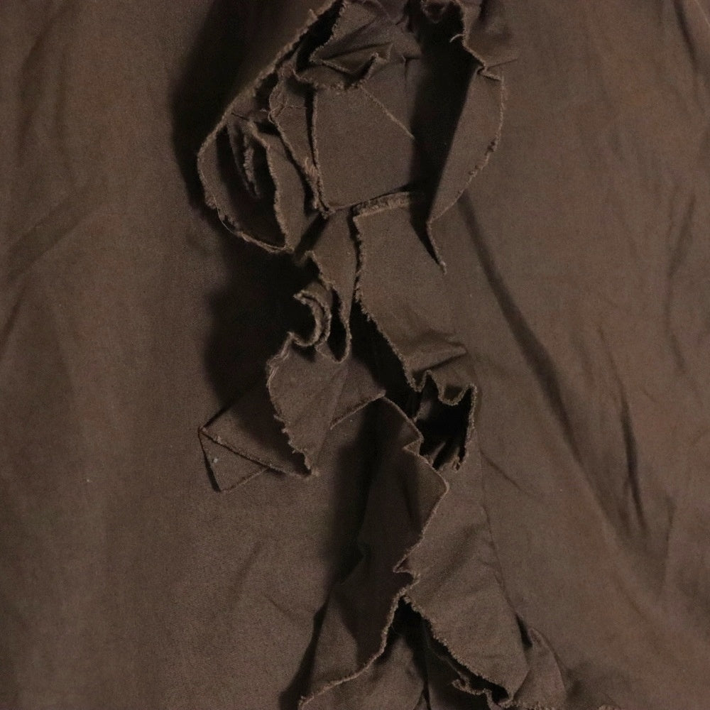 tricot COMME des GARCONS(トリコ コム デ ギャルソン) 02AW AD2002 フリルデザイン ロングスリーブ シャツ 長袖 ブラウス ブラウン TG-B017