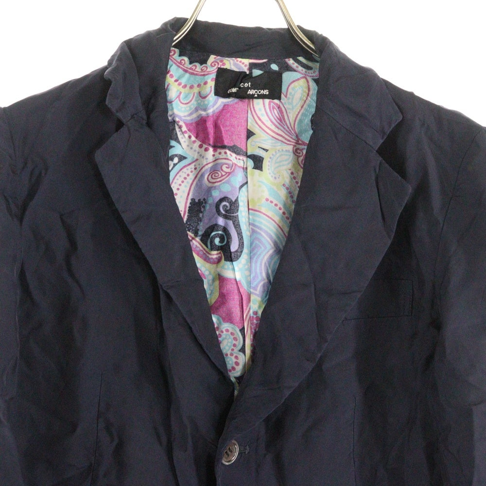 tricot COMME des GARCONS(トリコ コム デ ギャルソン) テーラードジャケット 裏地総柄 ネイビー TM-J023