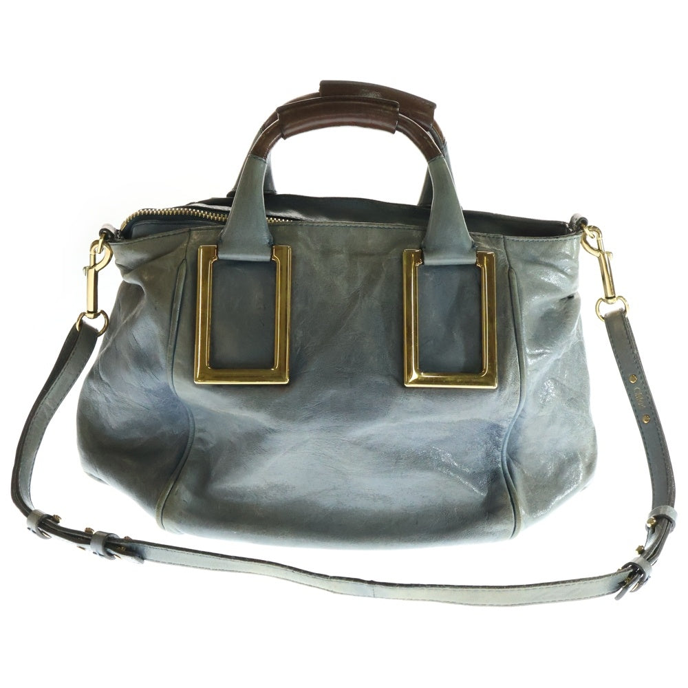 Chloe(クロエ) 2WAY エテル ショルダーバッグ ハンドバッグ レザー グレー