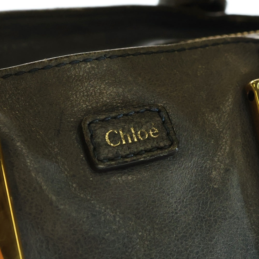 Chloe(クロエ) 2WAY エテル ショルダーバッグ ハンドバッグ レザー グレー