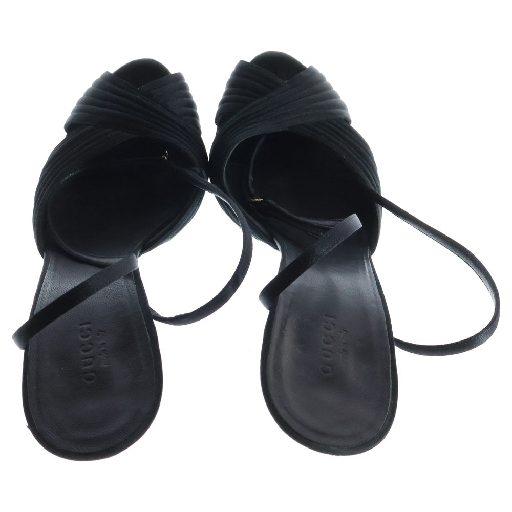 GUCCI(グッチ) Criss Cross Open Toe ピンヒール ブラック レディース