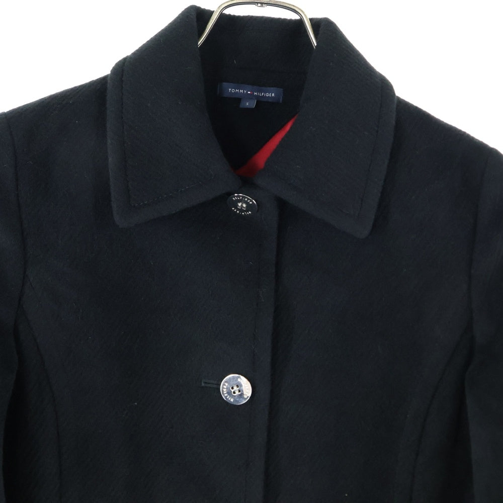 TOMMY HILFIGER(トミーヒルフィガー) SOUTIEN COLLAR COAT アンゴラ混ステンカラーコート ブラック 124-411202-240